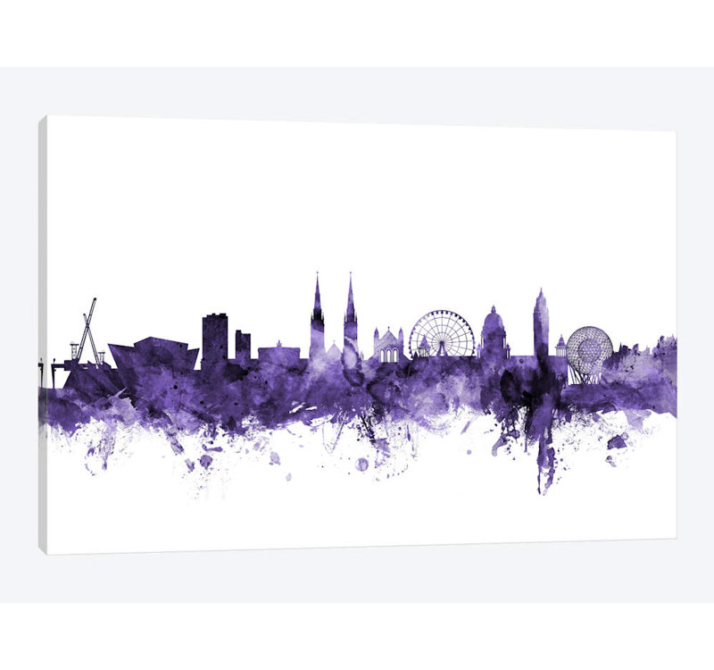 « belfast, northern ireland horizon » par michael tompsett, impression sur toile tendue, H 12 po x l 18 po x P 1,5 po