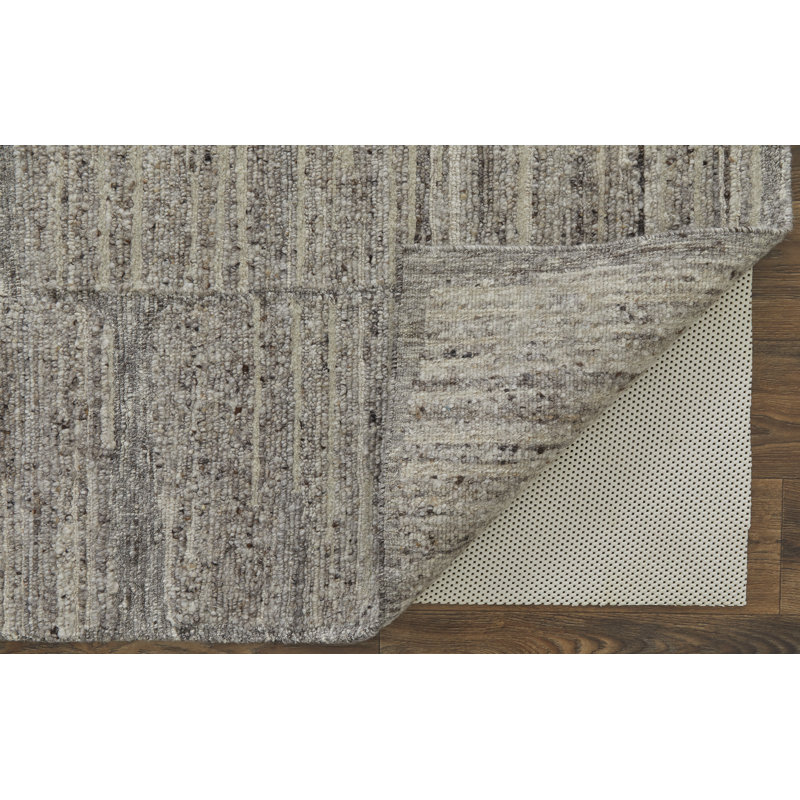Navaro Wool Abstract Area Rug in Gray, Rectangle 11'6" x 15'