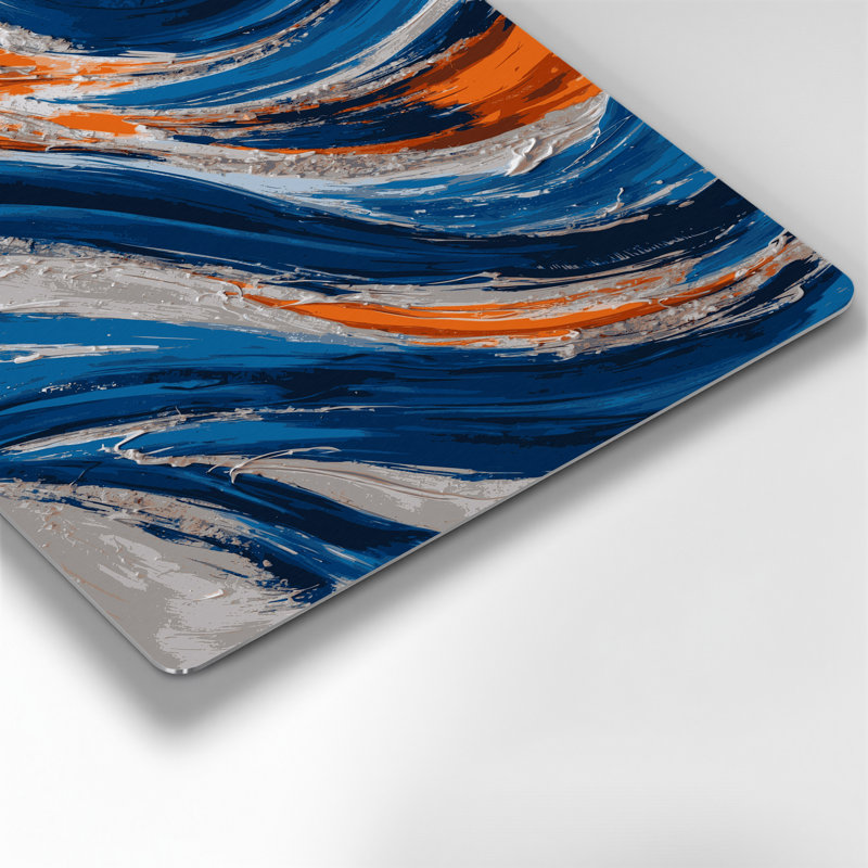 «Lyrical Abstraction 54», art mural en métal bleu, H 20 po x l 30 po