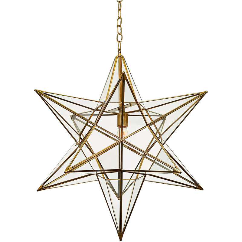 Luminaire suspendu géométrique 1 lumière, Laiton, rouille