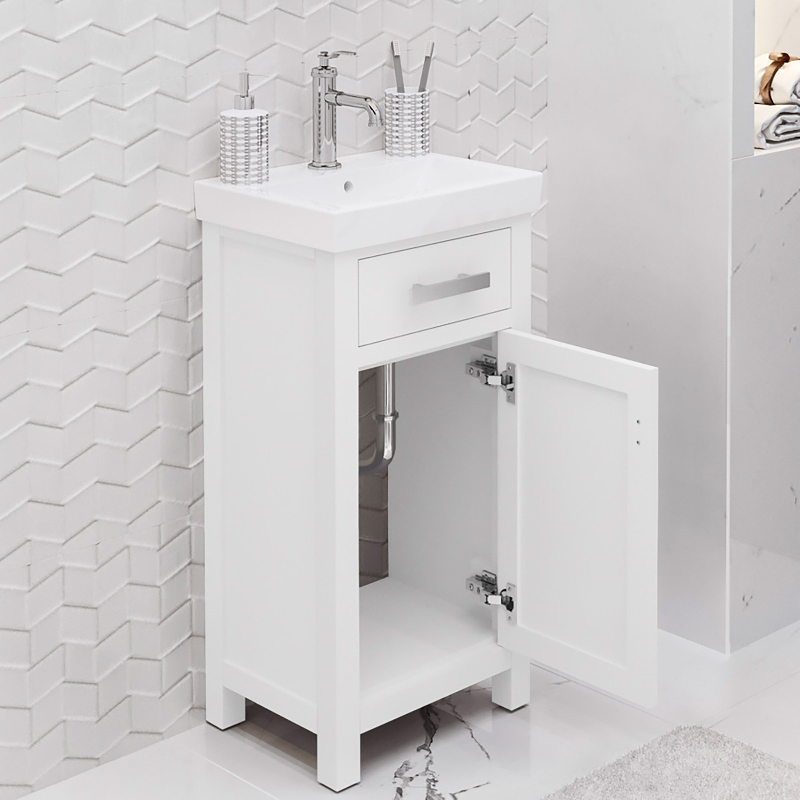 Caitlyn 17.3'' Single Bathroom Vanity, White