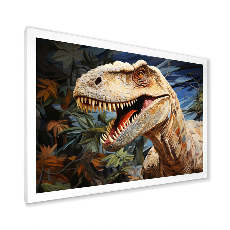 «Dinosaur Prehistoric Legacy Pastoral I», reproduction sur toile, H 12 po x l 20 po x P 1 po, Cadre photo blanc