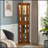 Gorgeous Corner Curio Cabinet With Adjustable Glass Shelves And Mirrored Back, Ideal For Displaying Treasured Items.-1051739930