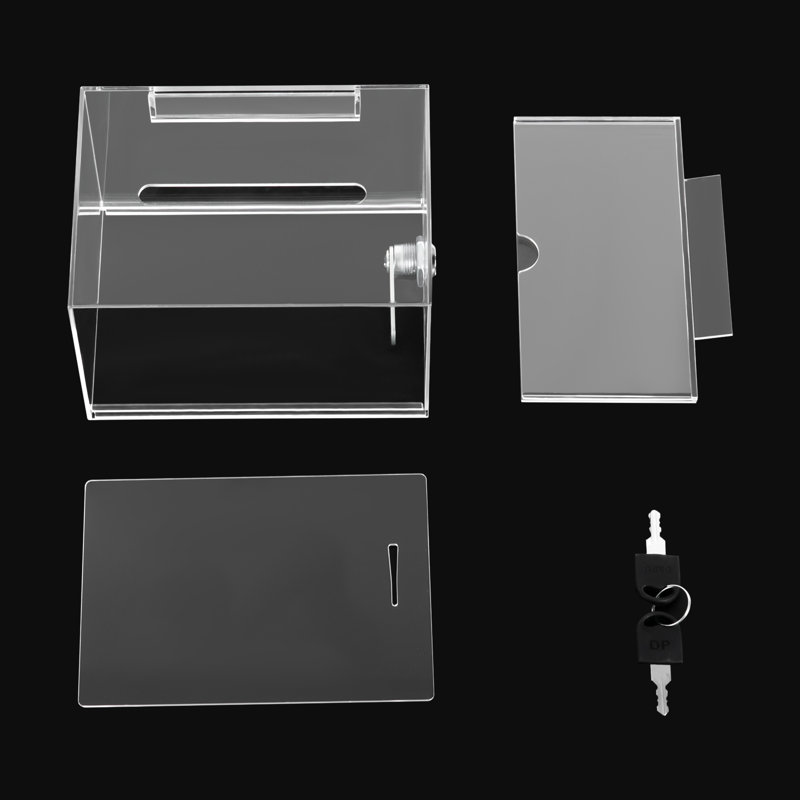 Clear Acrylic Box 6.22'' W Suggestion Box W/ Lock