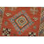 Tapis oriental rouge en laine noué à la main 2 pi 7 po x 7 pi Kazak