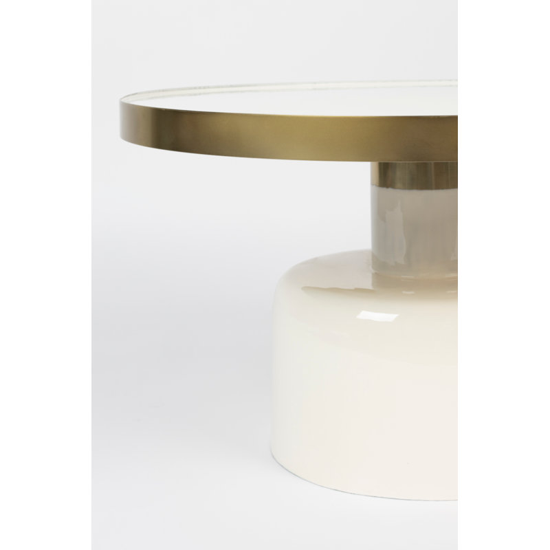 Glam Coffee Table, White, White