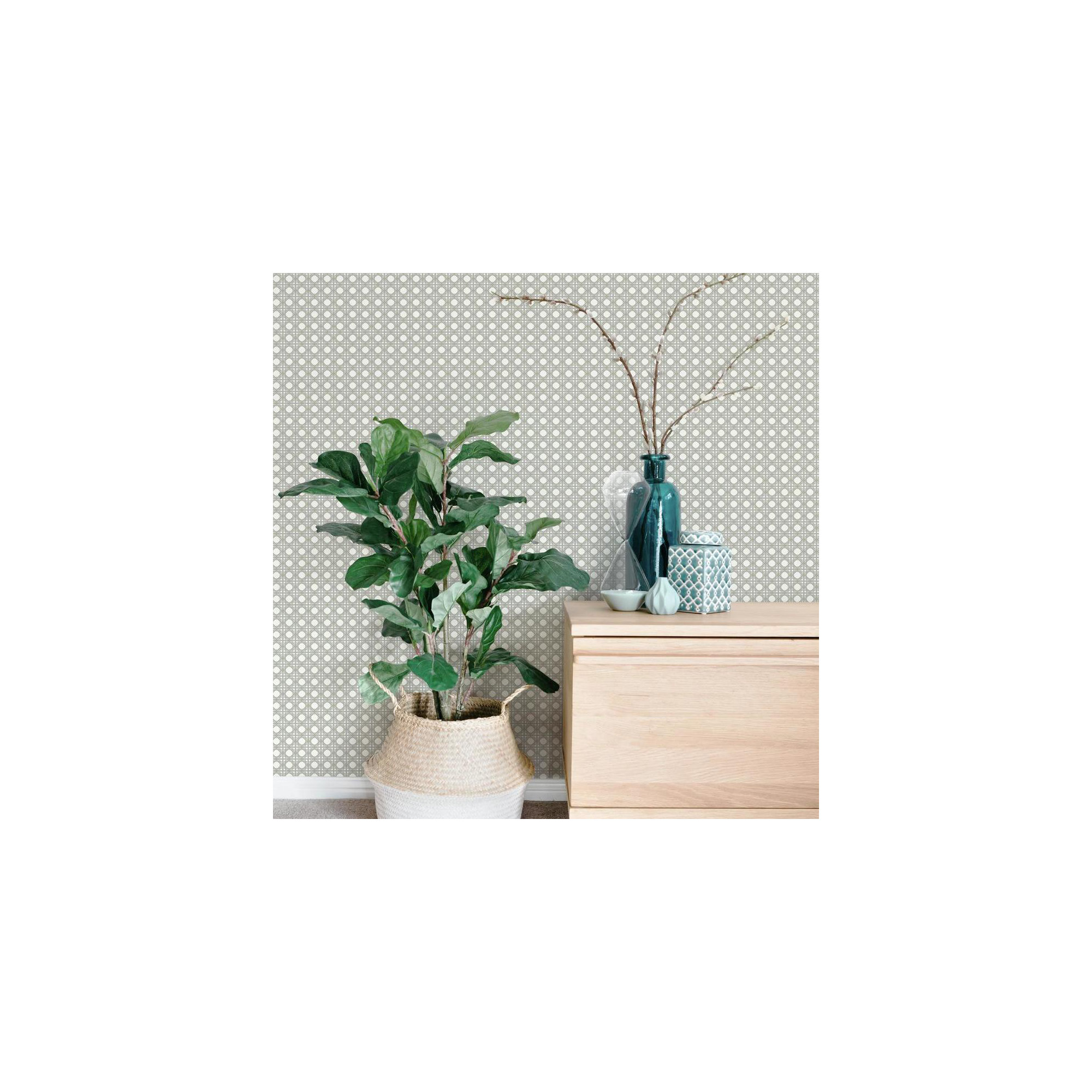 Varese Geometric Wallpaper, Beige/White
