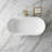 67" Freestanding Soaking Tub Solid Surface Stone Bathtub Marble-textured With Stripe Design