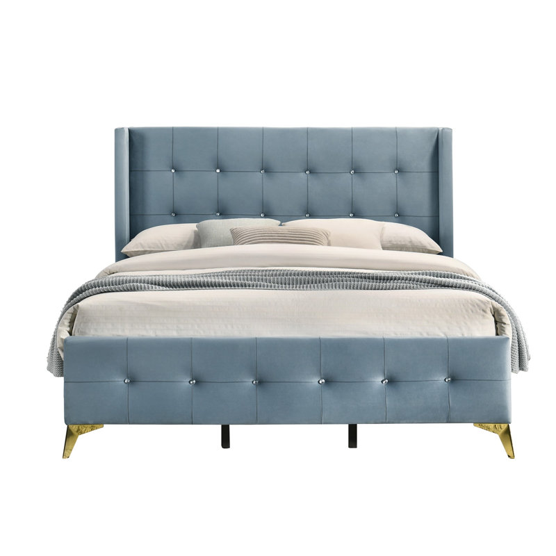 Paderborn Upholstered Bed, Super King (6'), Light Blue