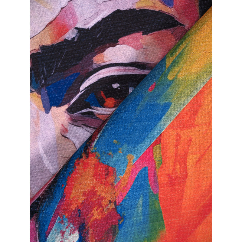 Frida Power Loomed Polyester Abstract Area Rug in Red/Multi by Frida Kahlo X Exquisite Rugs, Rectangle 2'6" x 3'4"