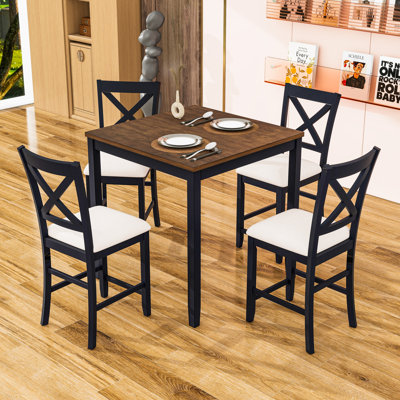 5-Piece Dining Table Set with 4 Chairs