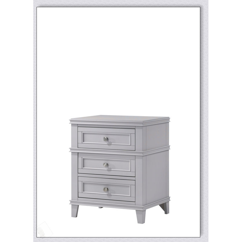 Table de chevet 3 tiroirs avec USB