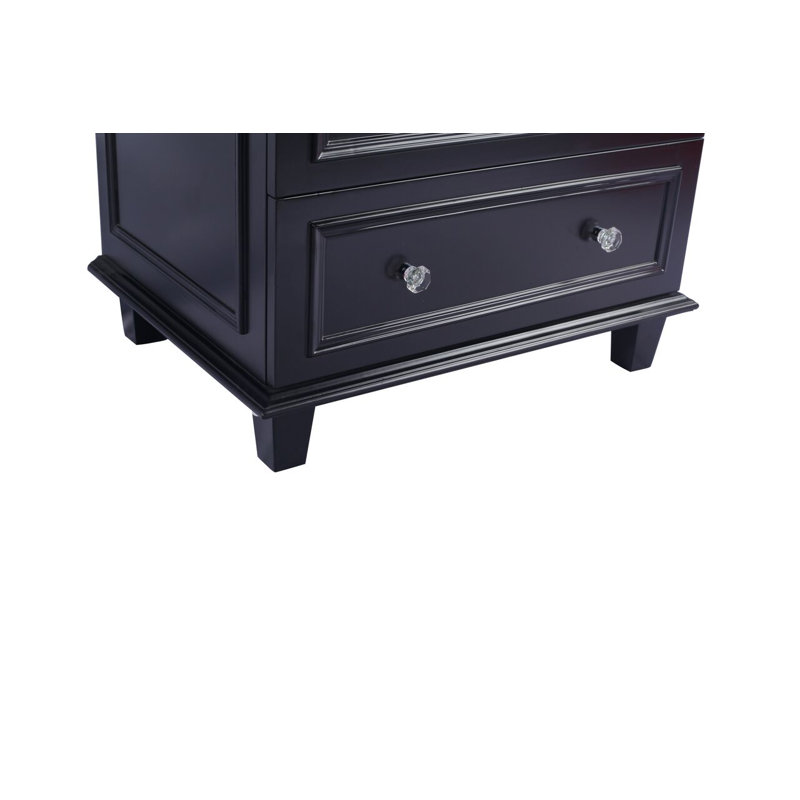 Medina 30'' Single Bathroom Vanity with Stone Top, Espresso, Black Wood
