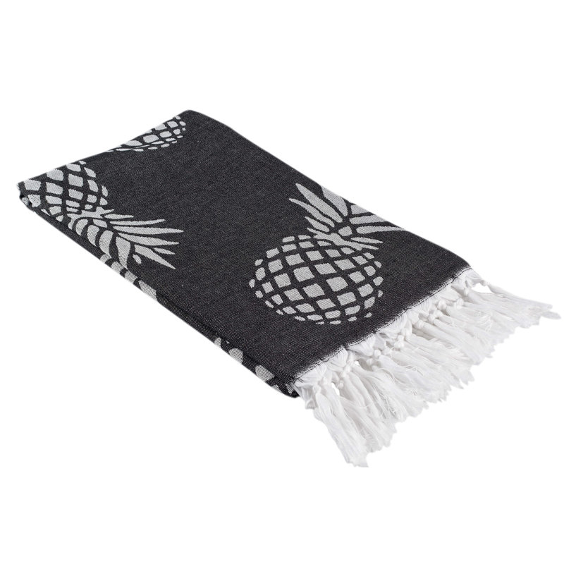 Serviette de plage Pineapple, Noir