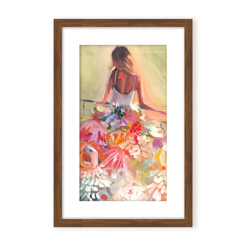 Nature Inspired Blossom Reverie: The Enigmatic Backdrop, 30" H x 24" W x 1.125" D, Framed Print, White