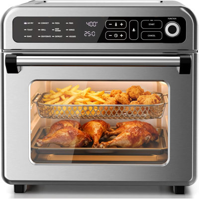 Electactic 18QT Air Fryer Toaster Oven Combo, 12-in-1 Convection, 70–450°F, Fits 8-10" Pizza