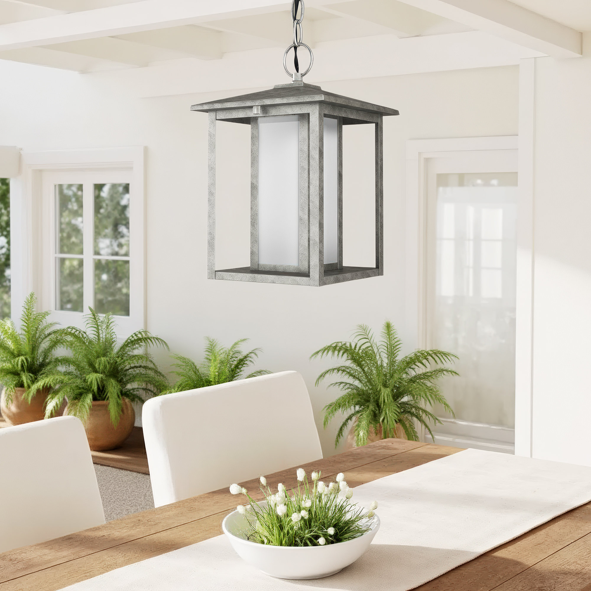 Vermont Outdoor Aluminum Pendant, No, Weathered Pewter