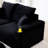 Corduroy Fabric Loveseat with Ottomans and Two Pillows-281212848