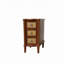 Table de chevet en rotin à 3 tiroirs, table d'appoint étroite en bois massif, meuble de rangement vintage pour chambre, salon ou bureau – Noyer clair