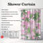 Rideau de douche 1 pièce vert et rose-286066767
