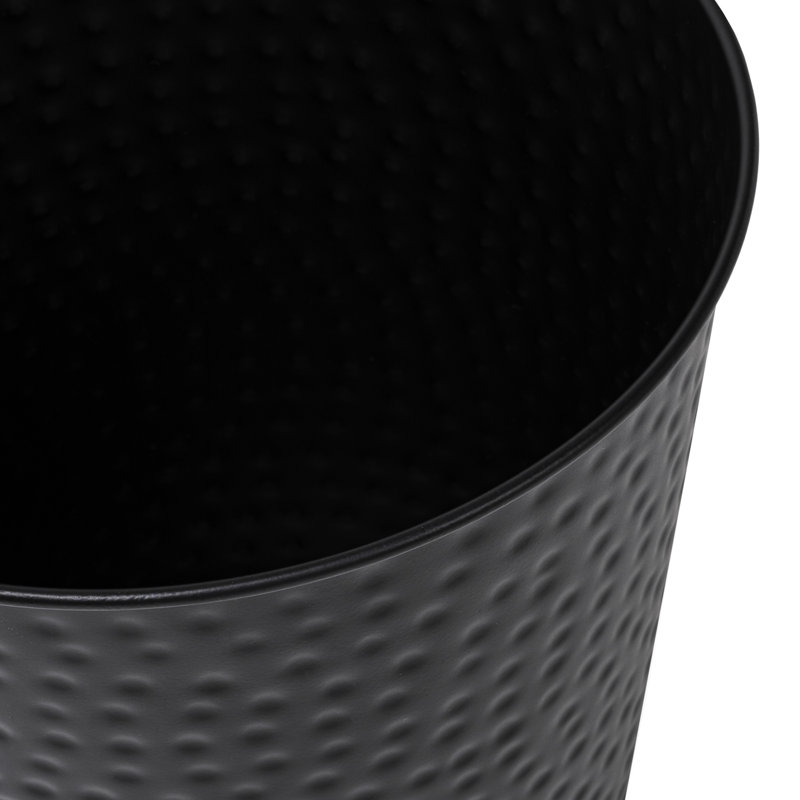 Poubelle en acier martelé 2 gallons Axel, Noir mat