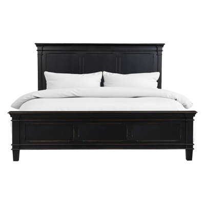 Trento Queen Bed in Distressed Black