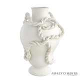 Twisted Vine Vase-Matte White
