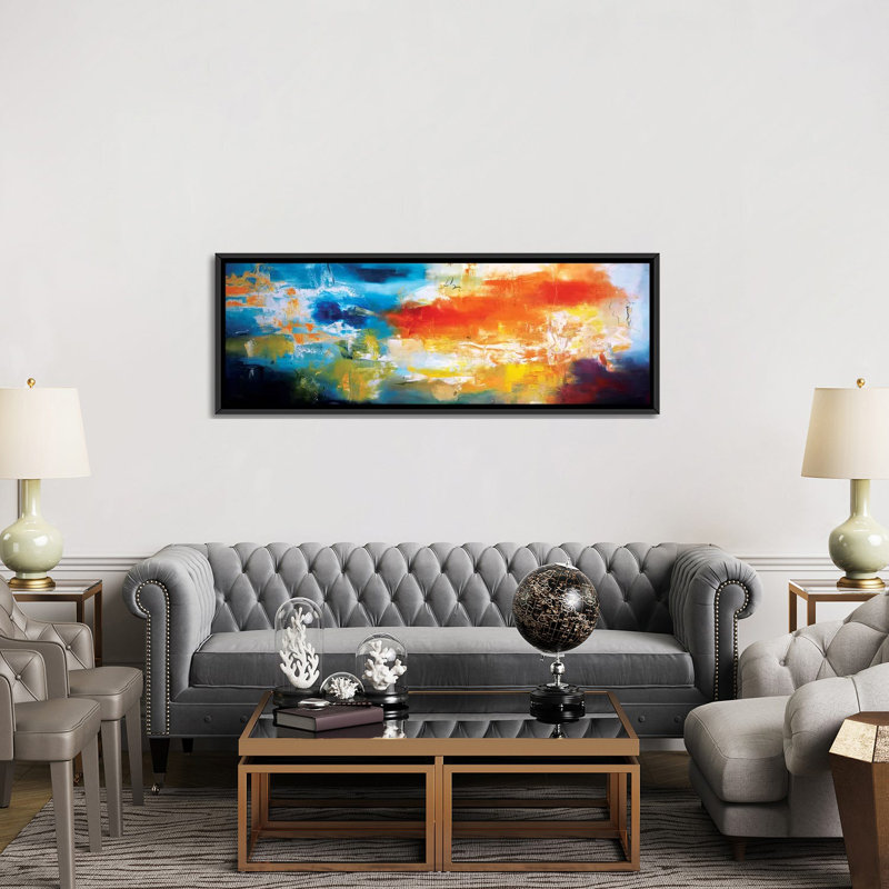 Dualité, reproduction d'art sur toile tendue, H 20 po x l 60 po x P 1,5 po, Toile avec cadre noir