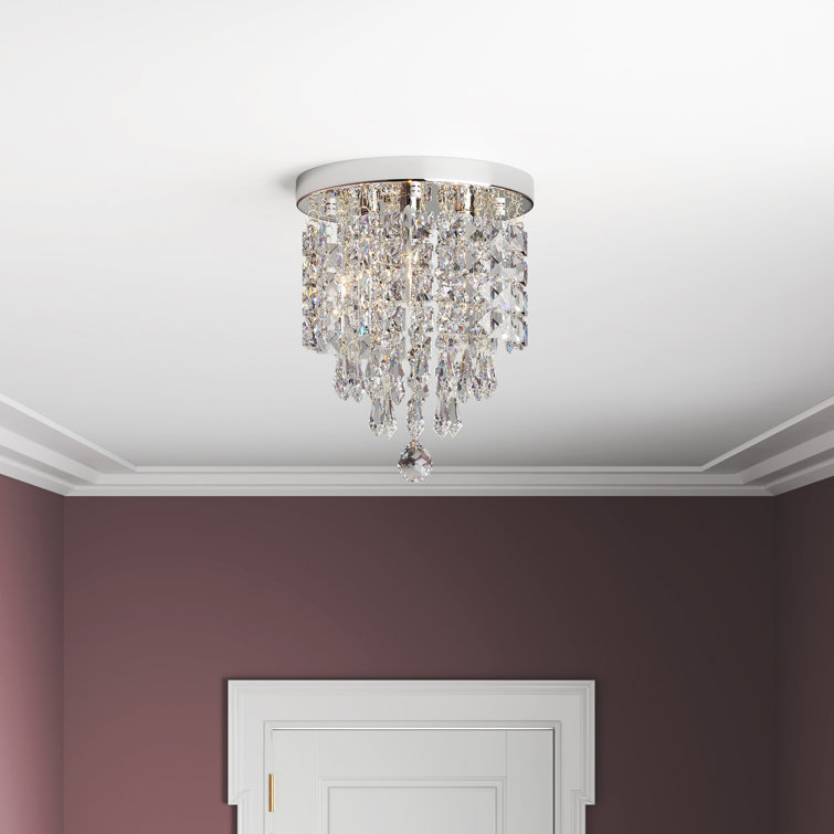 Cheyan 5-Light 11" Crystal Chandelier Ceiling Light Fixture with Flush Mount
