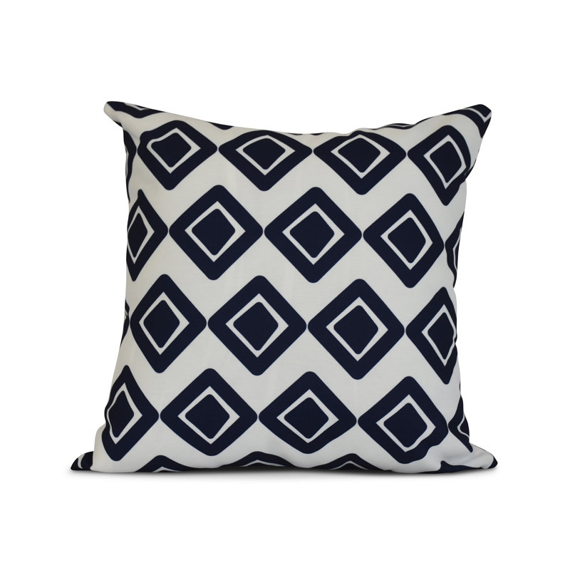 Housse et insert de coussin carré extérieur haut de gamme Getaway, Bleu marine, H 18 po x l 18 po x P 3 po