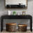 Farmhouse Avey Console Table With Two Hidden Handle Drawers And Curved Edge-841026535