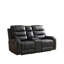 Canapé inclinable à deux places Abba Classic noir avec console et porte-gobelets-2006253477