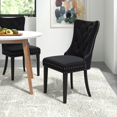 Alexes Tufted Velvet Wing Back Dining Chair
