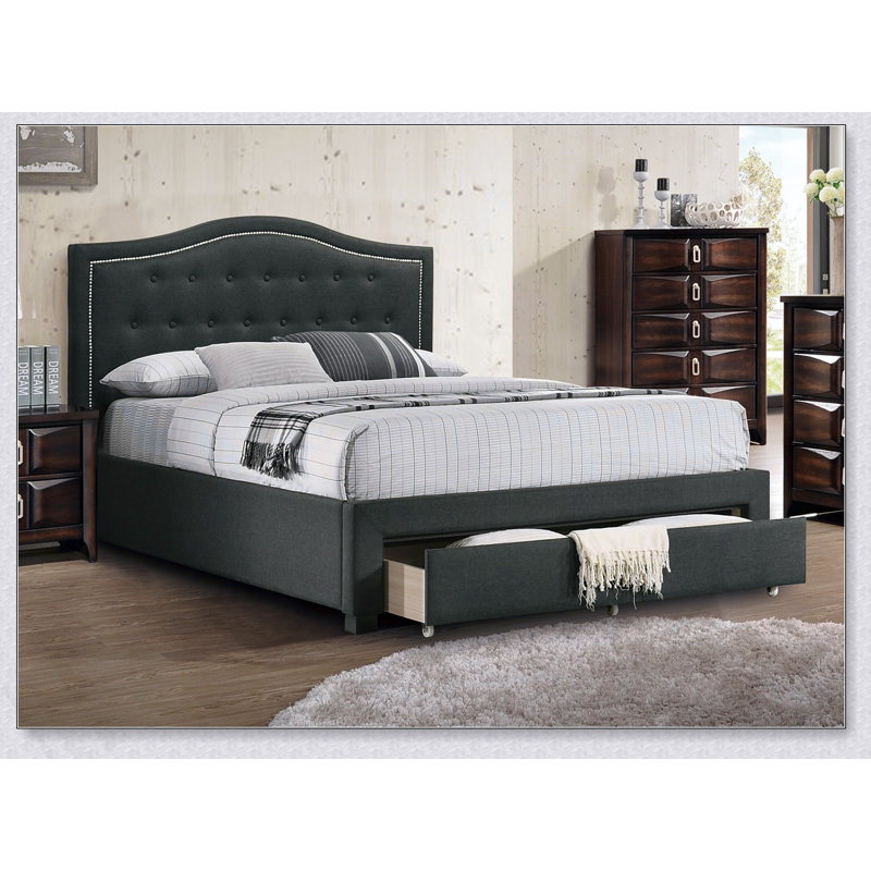 California Bed 1Pc, Gris anthracite