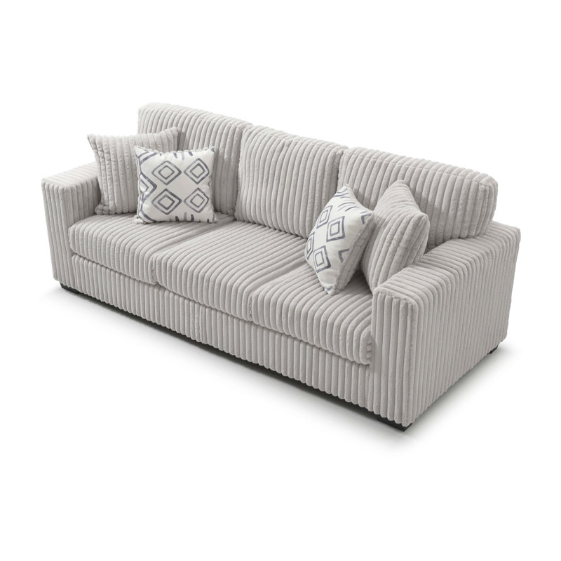 Pender Sofa IVORY Soft Fabric, Black