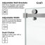 Porte de douche coulissante simple sans cadre de 62 à 67 po x H 72 po avec verre trempé transparent de 3/8 po (10 mm), film incassable et localisateur de trou d'installation - Rail supérieur carré-123674539