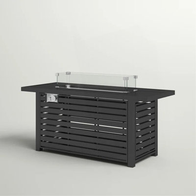 24" Steel Propane Fire Pit Table With Cover