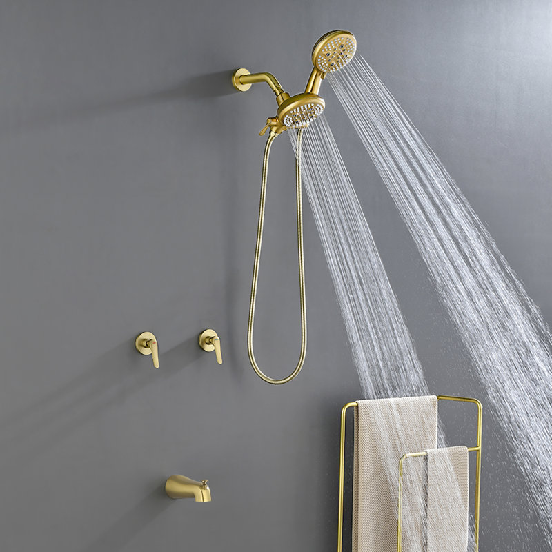 Dual Function Complete Shower System, Brushed Gold