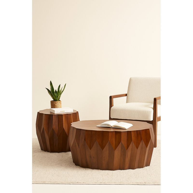 Table de bout en bois massif Azevedo, Brun foncé