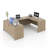 U-Shaped Executive Desk With File Cabinet-1720024504
