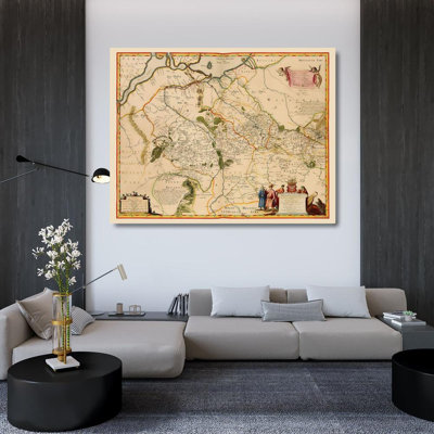 Toile tendue de la galerie Canora Grey Hondius, titre: l'Ukraine, Hondius 1648
