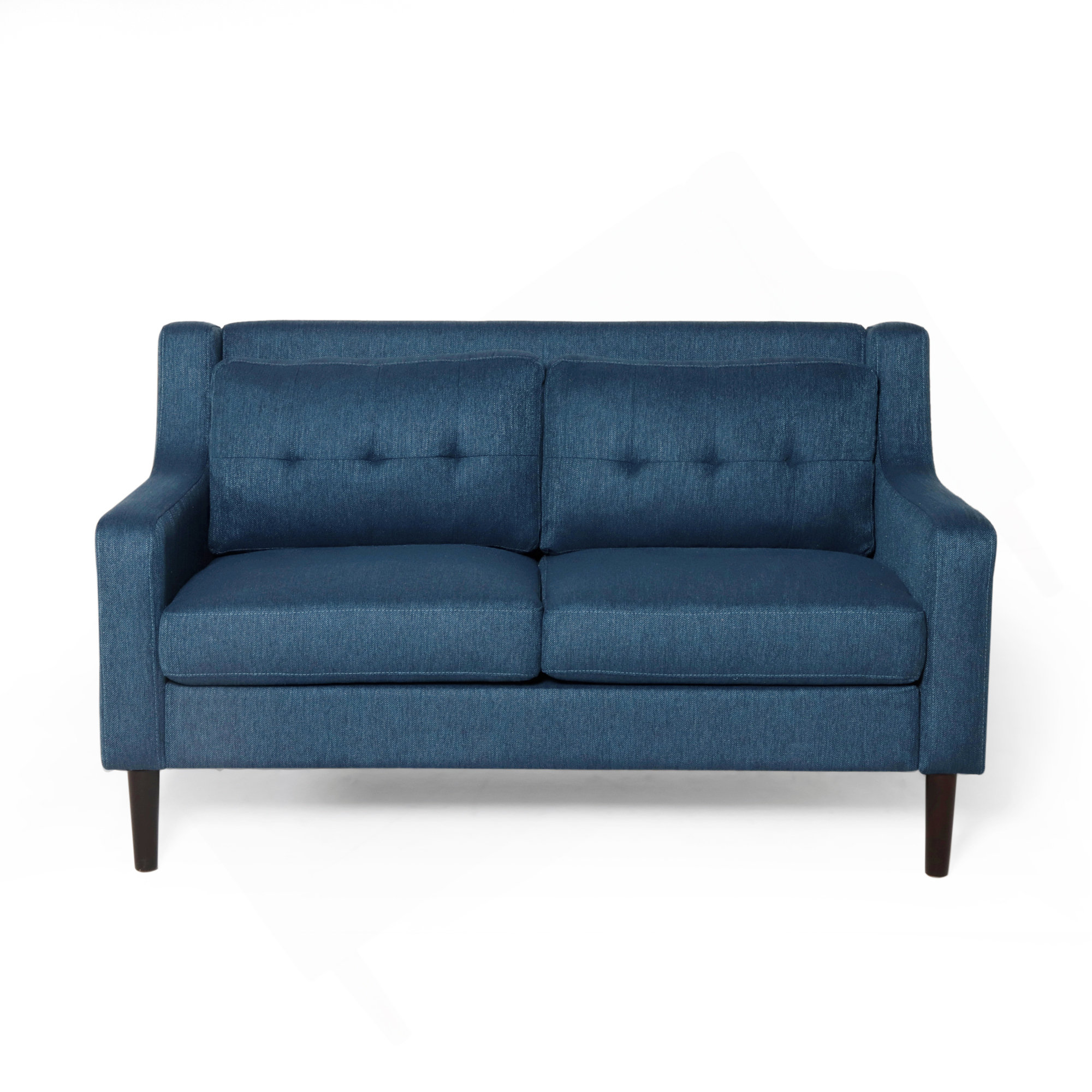 Ebern Designs Contemporary Loveseat With Plush Accents And Tapered Legs ...