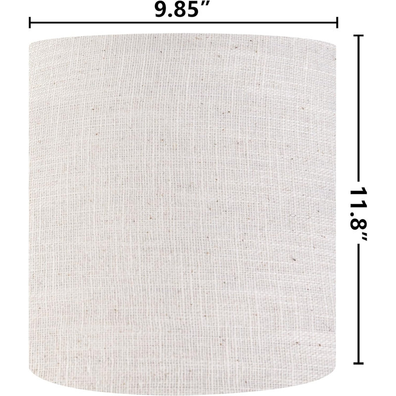 Abat-jour tambour en lin, Beige, 11.8 " H x 9.85" W x 9.85" D