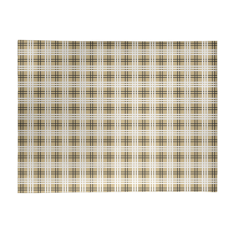 Tapis à carreaux beige, Rectangle 9 pi x 12 pi