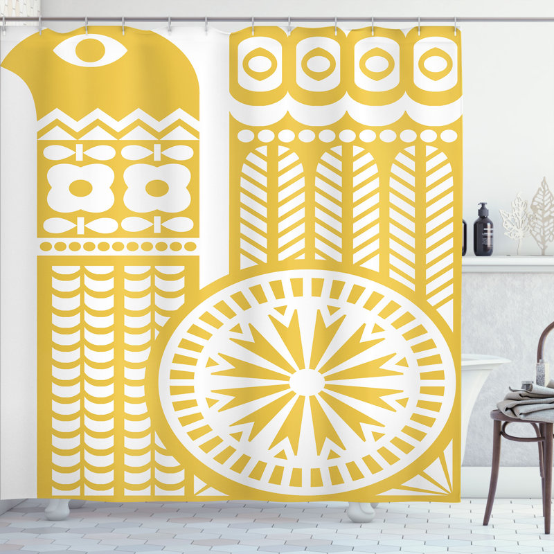 Shower Curtain with Hooks Included, 75"H x 69"W