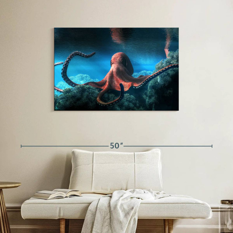 Adult Octopus, 26" H x 39" W