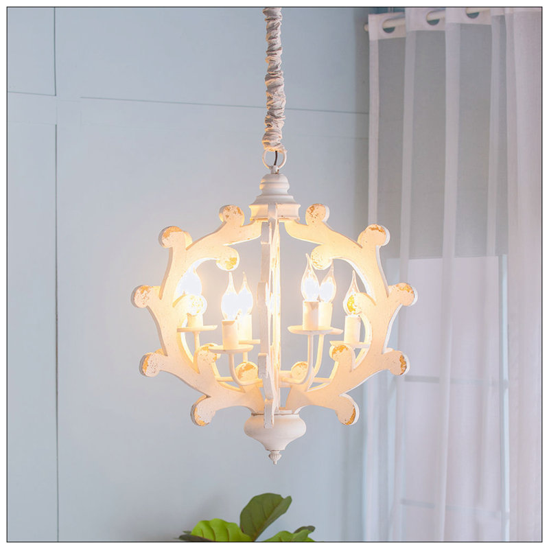 Lustre rond / ovale en fer 6 lumières Casida