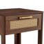 Table de bout en rotin de 15,75 po avec tiroir, table de chevet moderne, table d'appoint pour le salon et la chambre à coucher-387130982