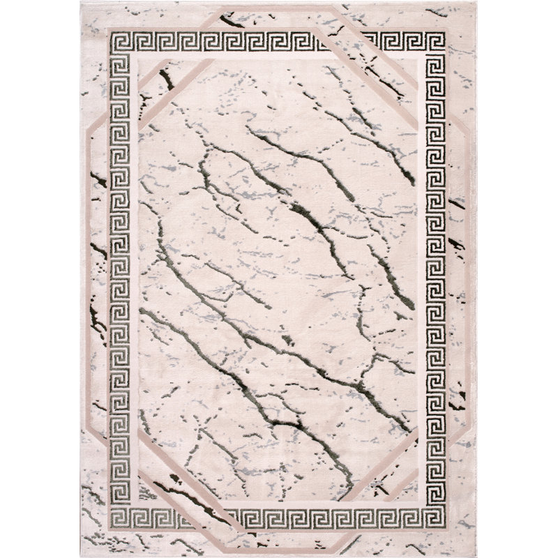 Monaco Series Abrstract Black/Gray/Ivory/Beige Area Rug, Rectangle 7'9" x 10'2"