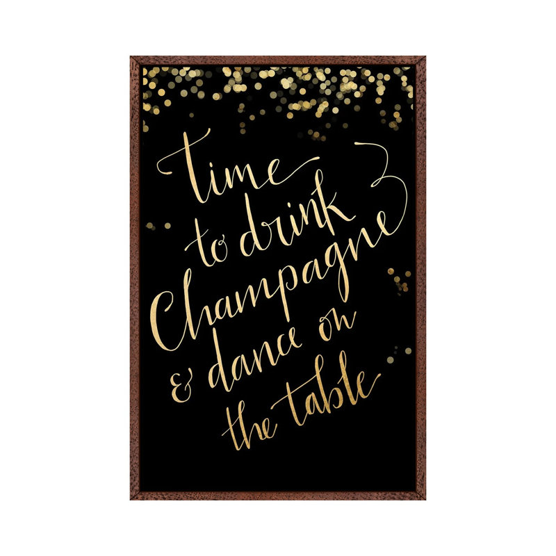 Time To Drink Champagne by Blursbyai - Gallery-Wrapped Canvas Giclée on Canvas, 101.6 cm H x 66.04 cm W, Classic Wood Framed
